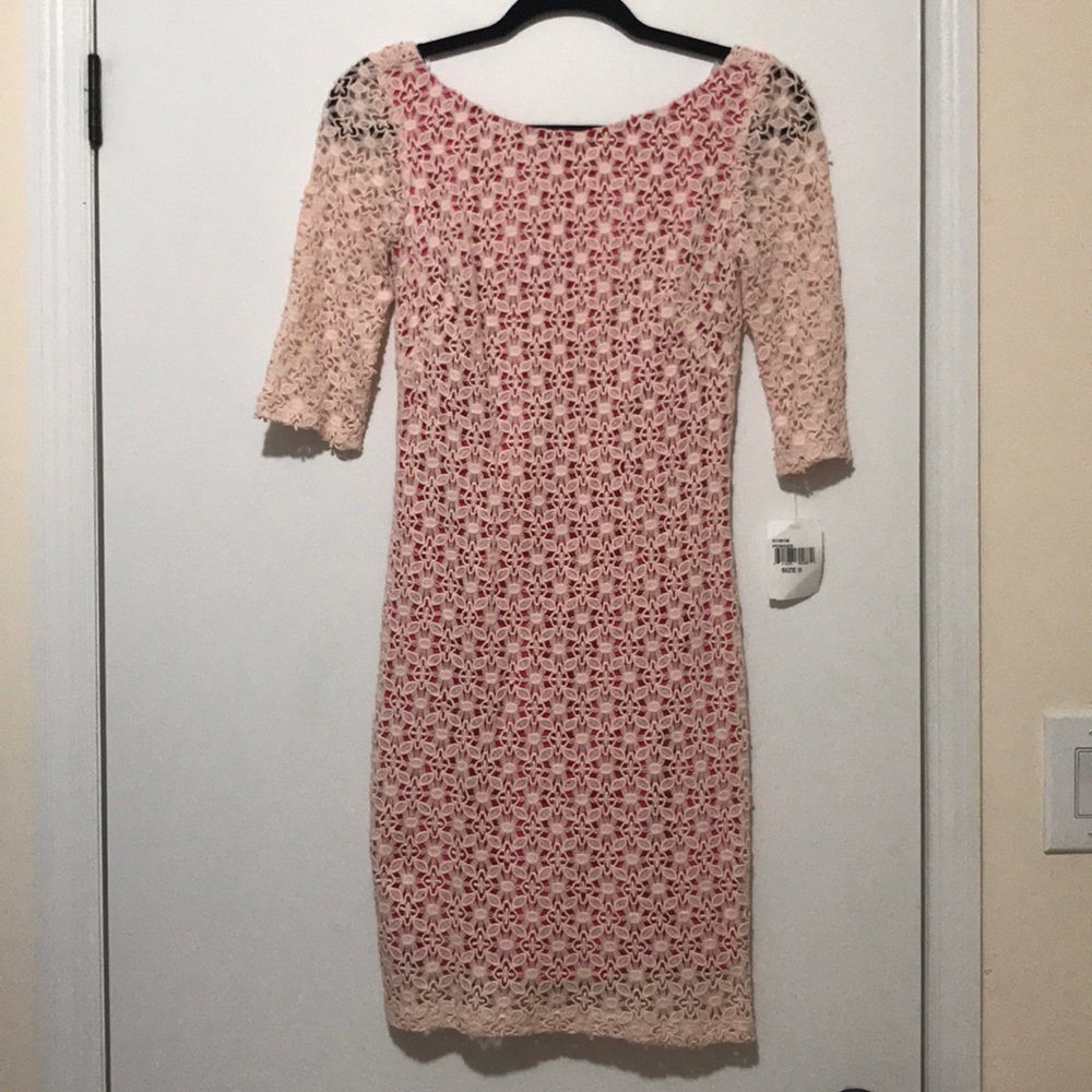 Powder pink lace dress